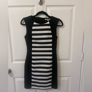 Banana Republic black and white fitted dress